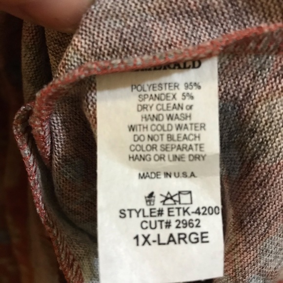 1X Tunic with Pockets, New, Warm Colors, Emerald Brand,  NWOT - Picture 4 of 5